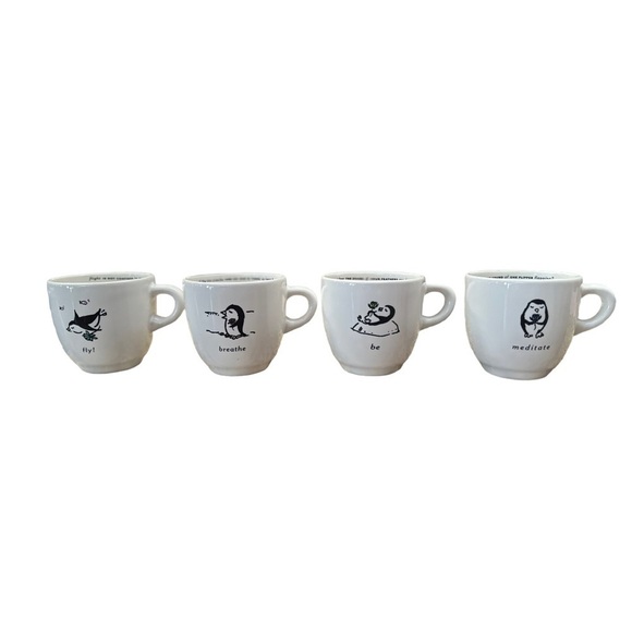 Uncommon Goods Zenguin Waddling Towards Nirvana Penguin Set of 4 HTF Mugs EUC - Picture 4 of 14